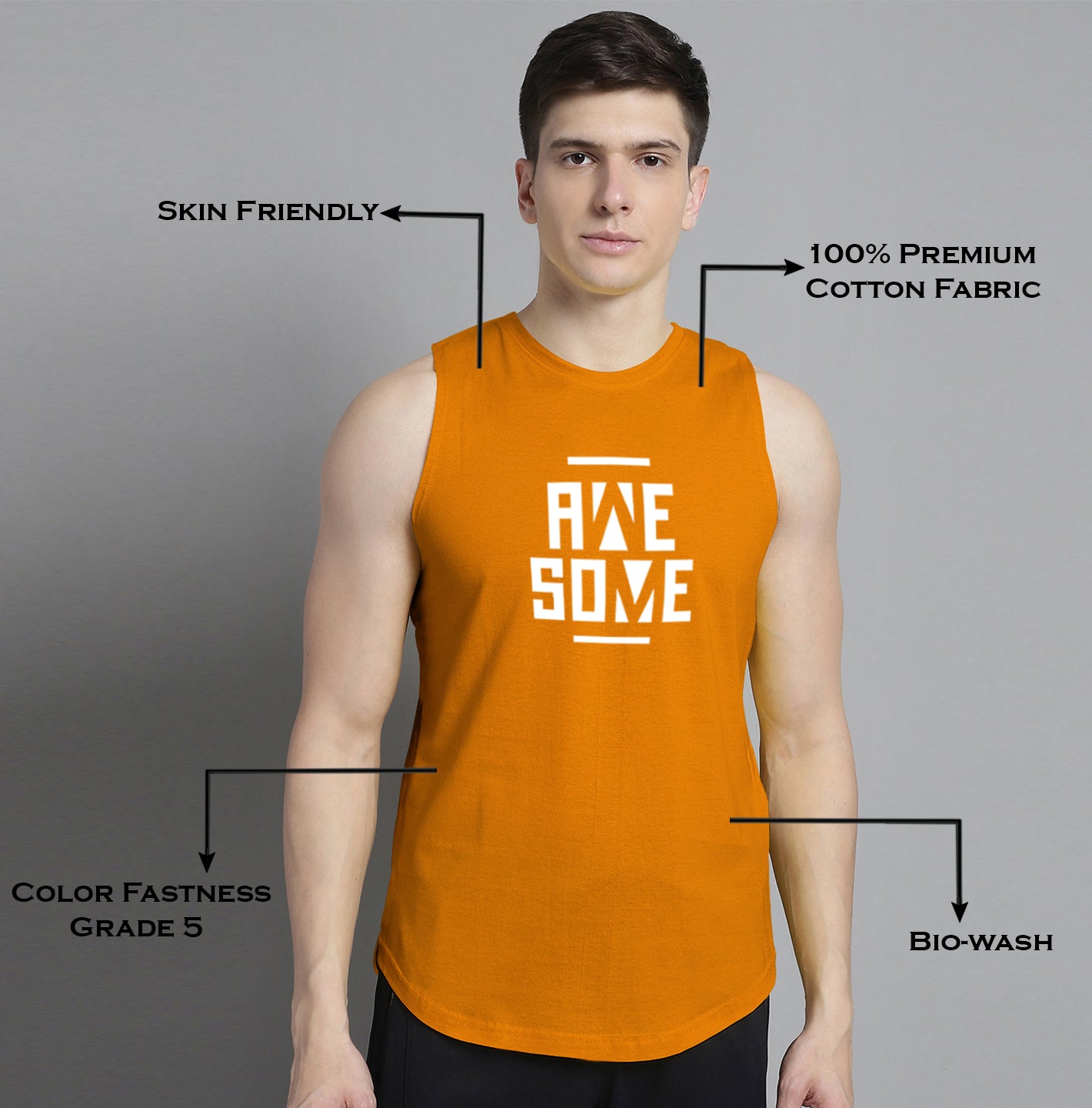 Fbar Awesome printed Pure Cotton Training Vest - Friskers