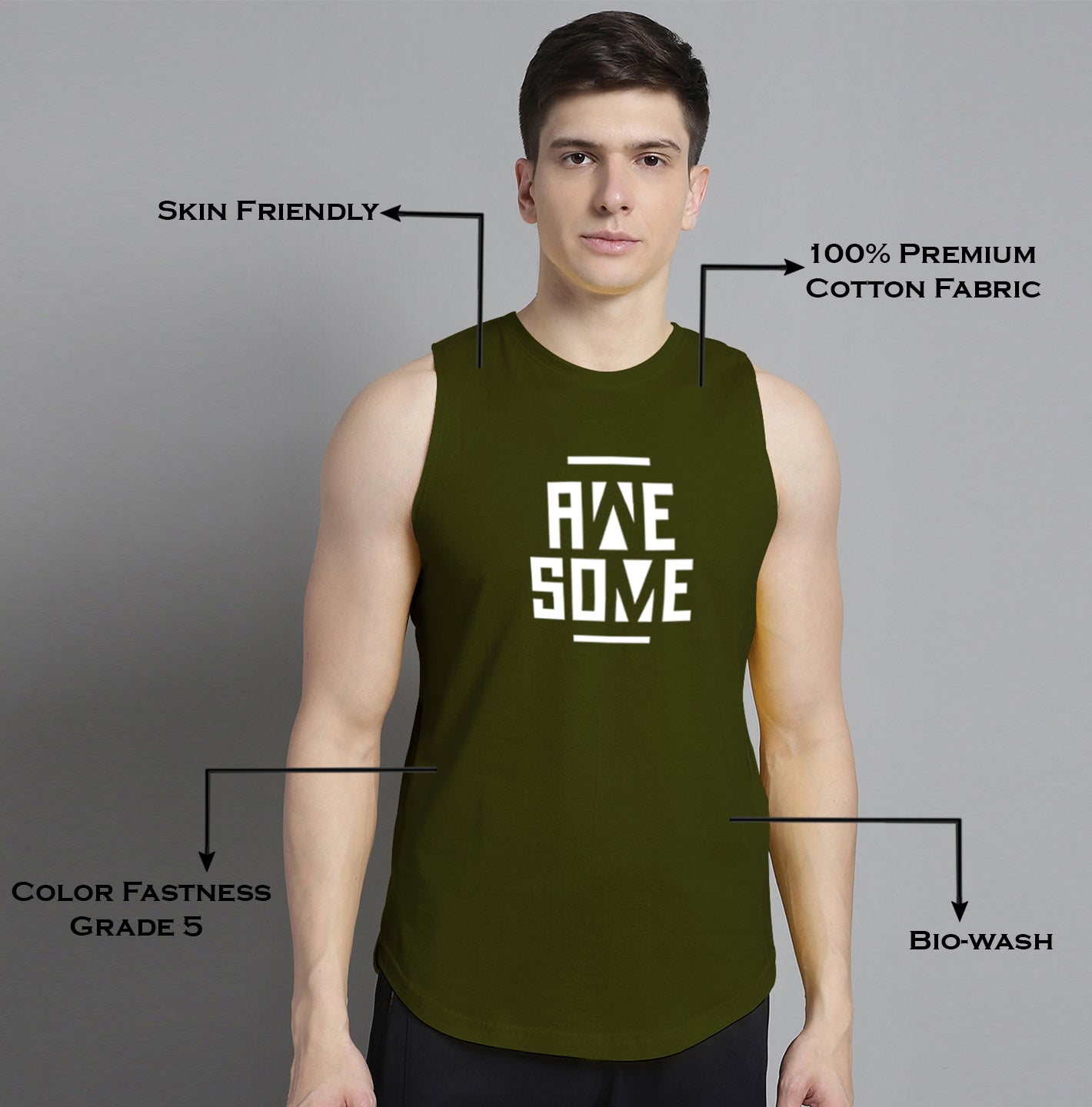Fbar Awesome printed Pure Cotton Training Vest - Friskers