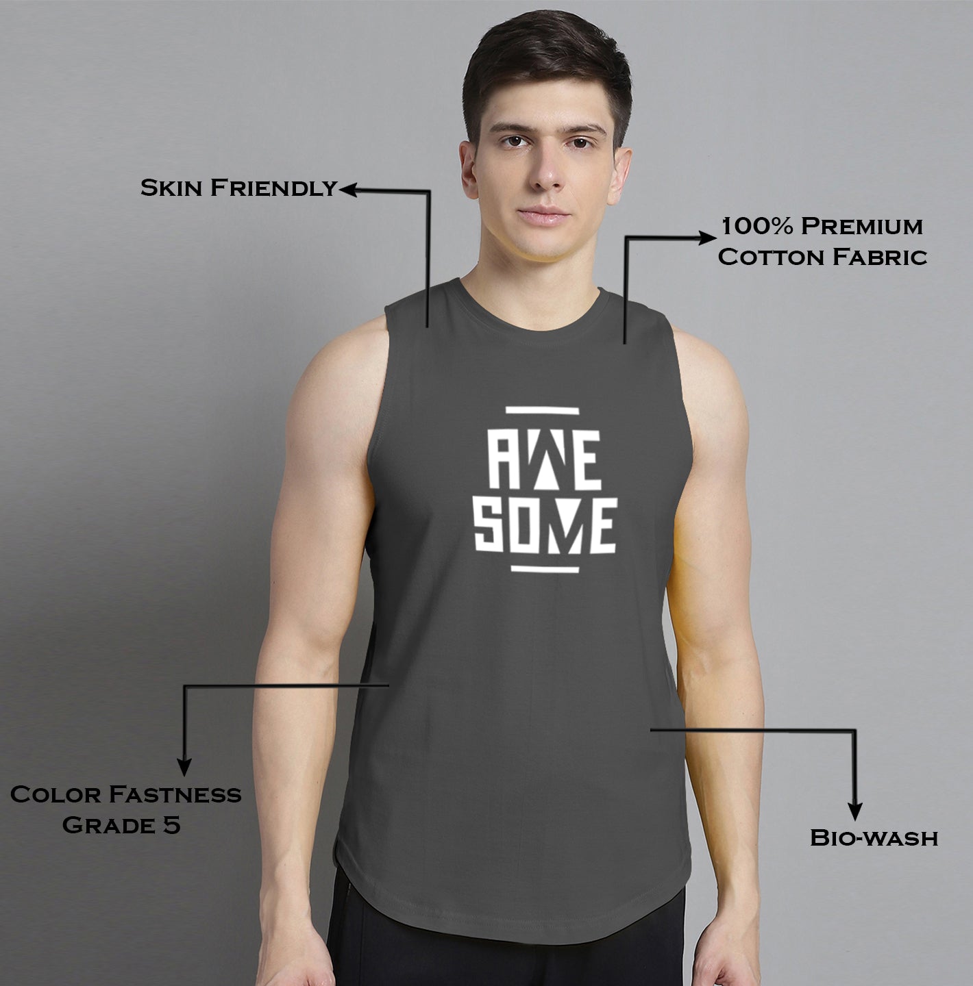 Fbar Awesome printed Pure Cotton Training Vest - Friskers