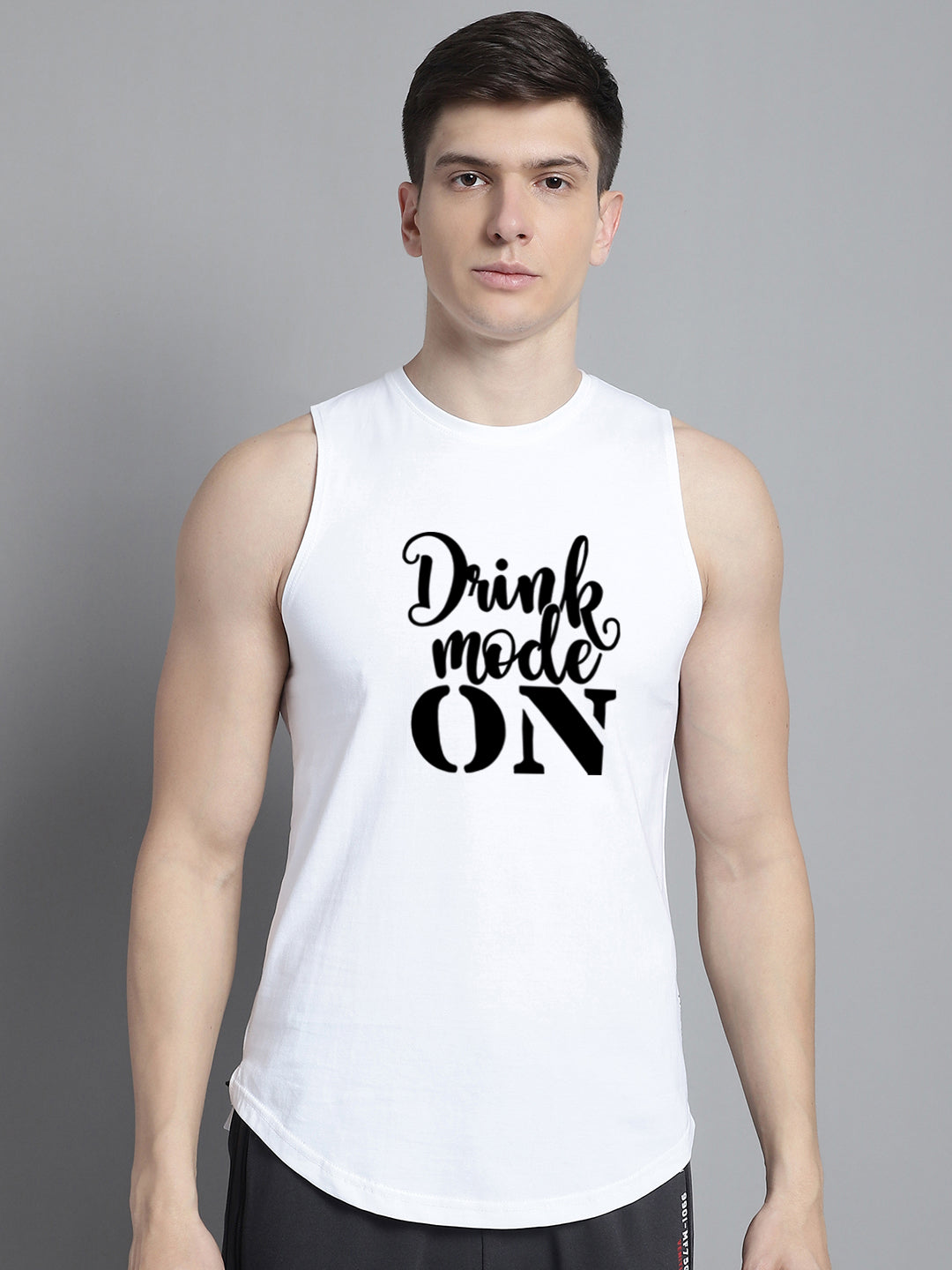 Fbar Drink Mode On printed Pure Cotton Training Vest - Friskers