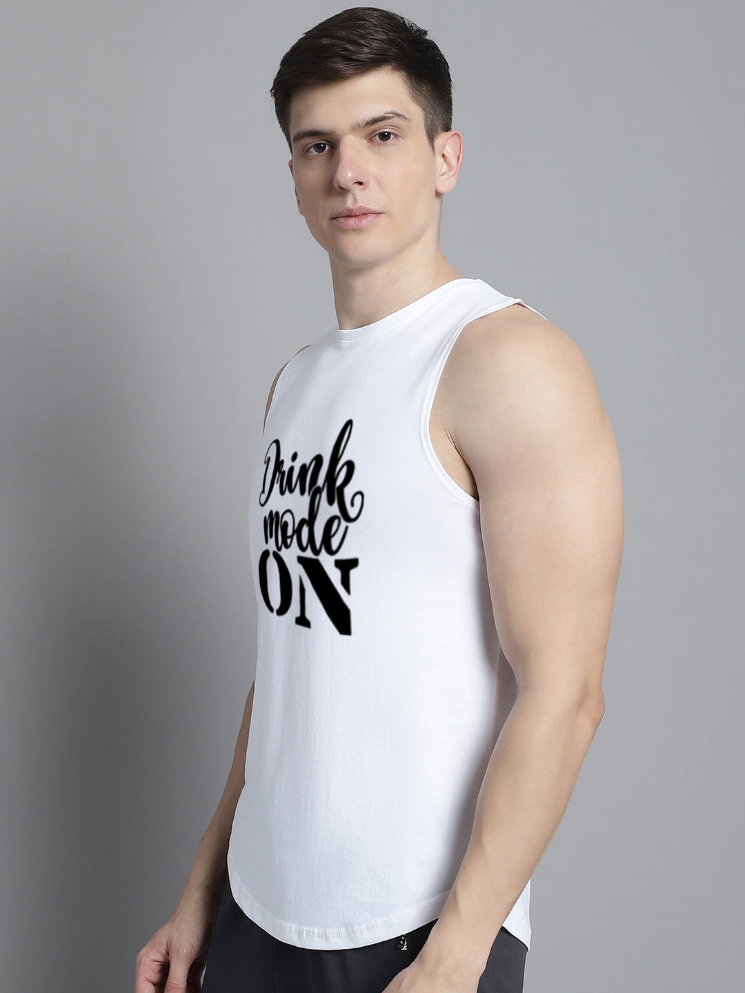Fbar Drink Mode On printed Pure Cotton Training Vest - Friskers