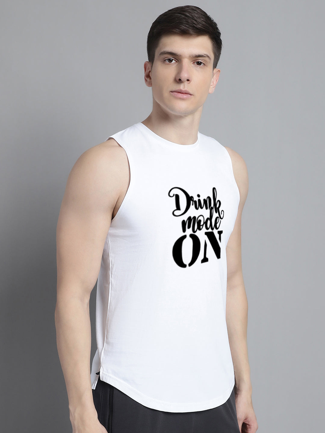 Fbar Drink Mode On printed Pure Cotton Training Vest - Friskers