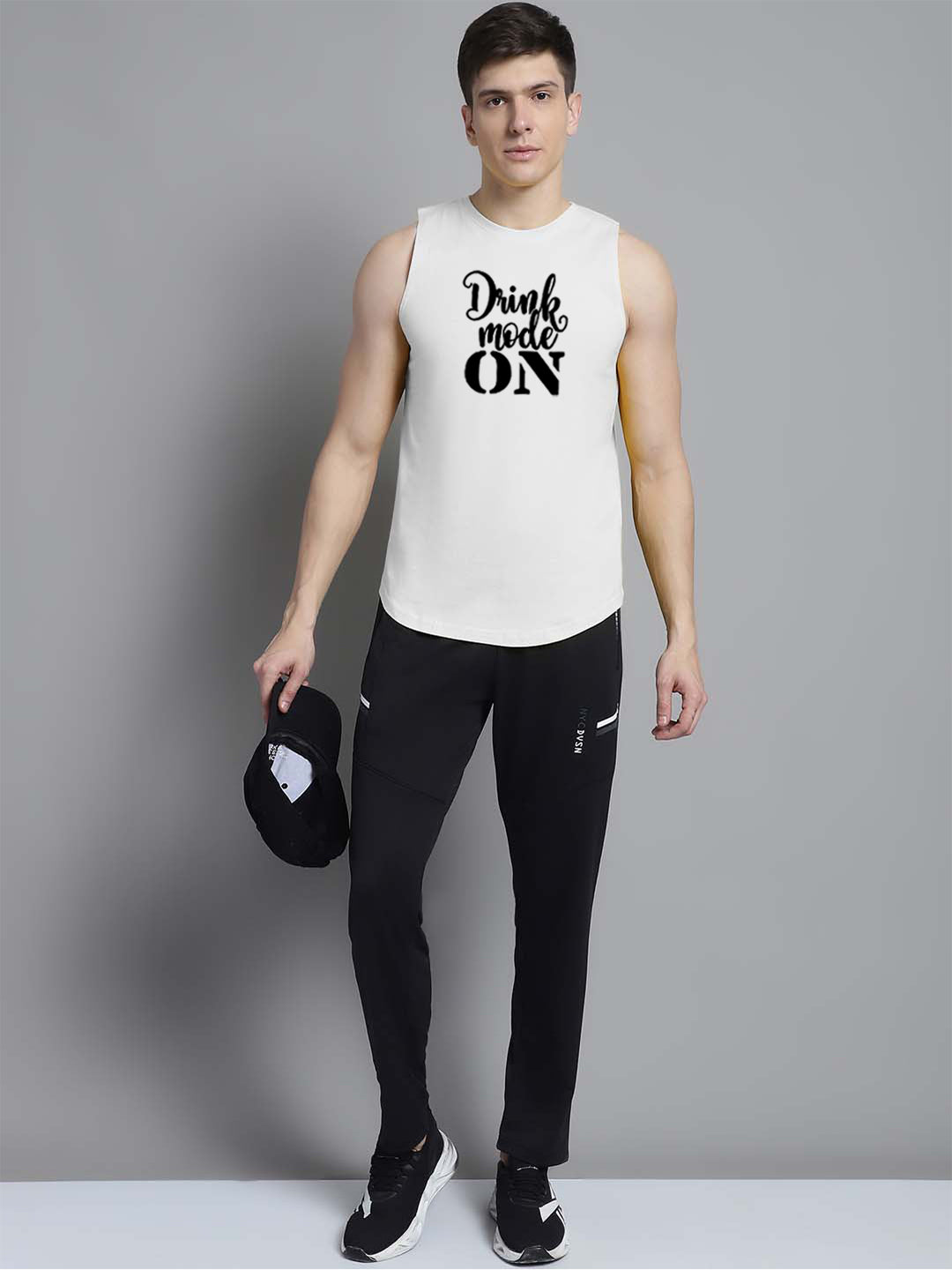 Fbar Drink Mode On printed Pure Cotton Training Vest - Friskers