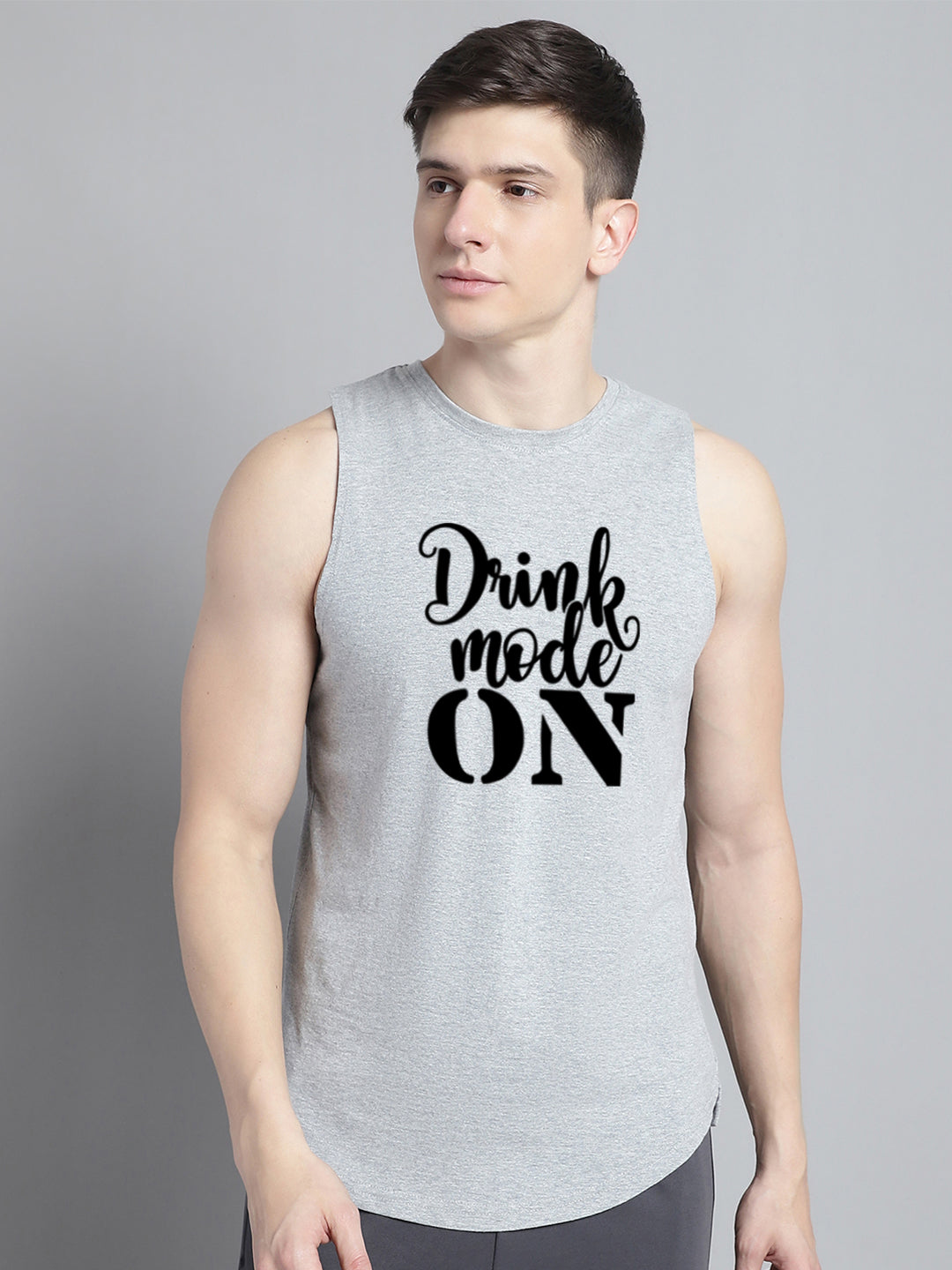 Fbar Drink Mode On printed Pure Cotton Training Vest - Friskers