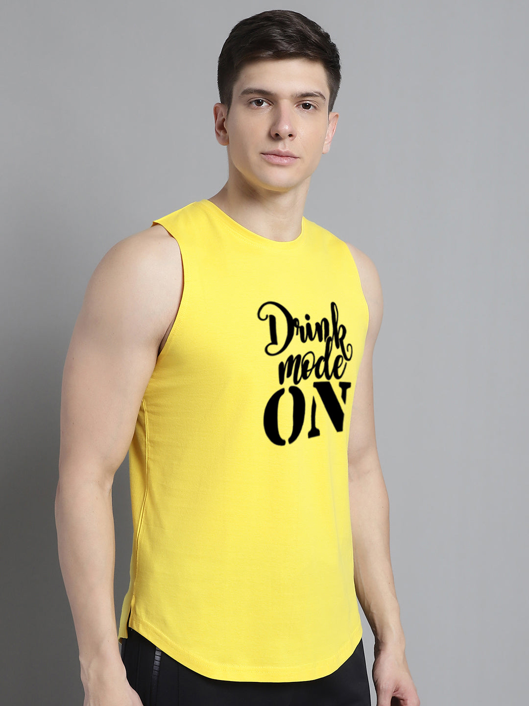 Fbar Drink Mode On printed Pure Cotton Training Vest - Friskers