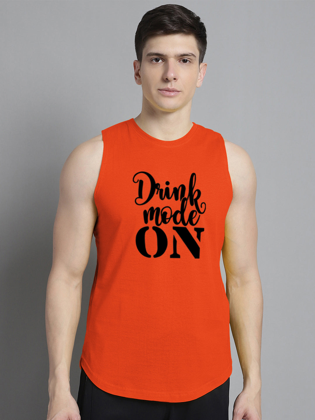 Fbar Drink Mode On printed Pure Cotton Training Vest - Friskers