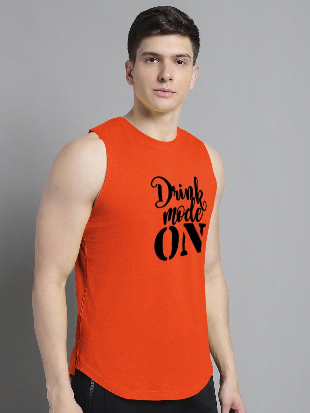 Fbar Drink Mode On printed Pure Cotton Training Vest - Friskers