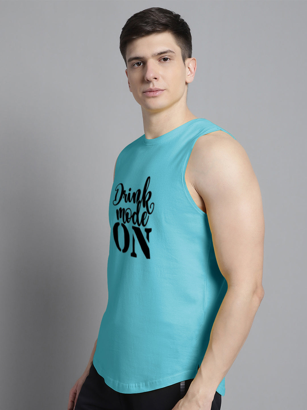 Fbar Drink Mode On printed Pure Cotton Training Vest - Friskers
