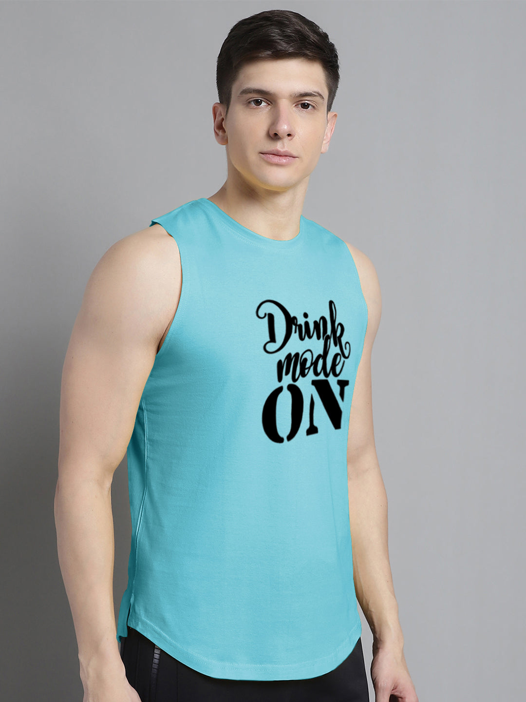 Fbar Drink Mode On printed Pure Cotton Training Vest - Friskers