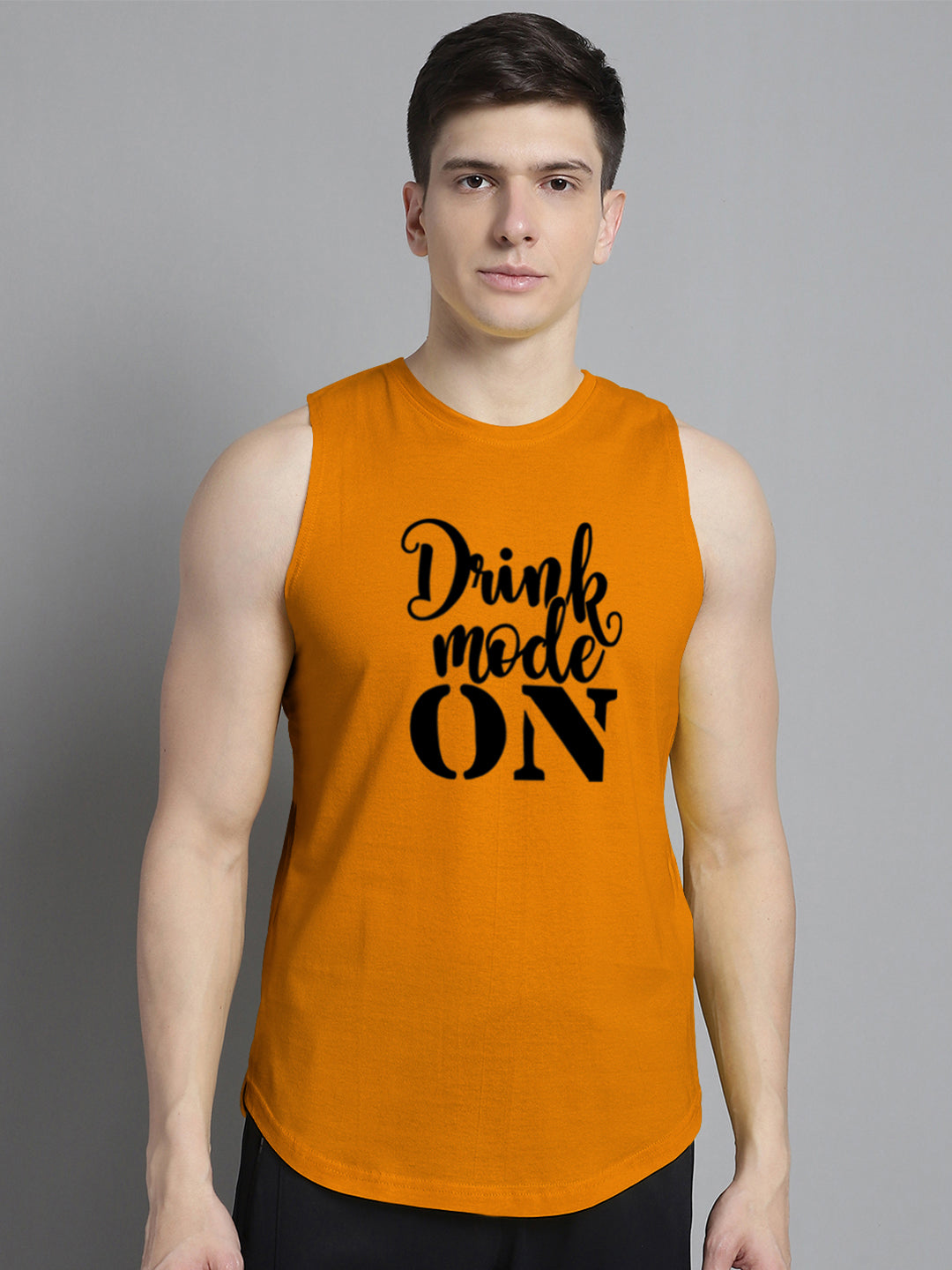 Fbar Drink Mode On printed Pure Cotton Training Vest - Friskers