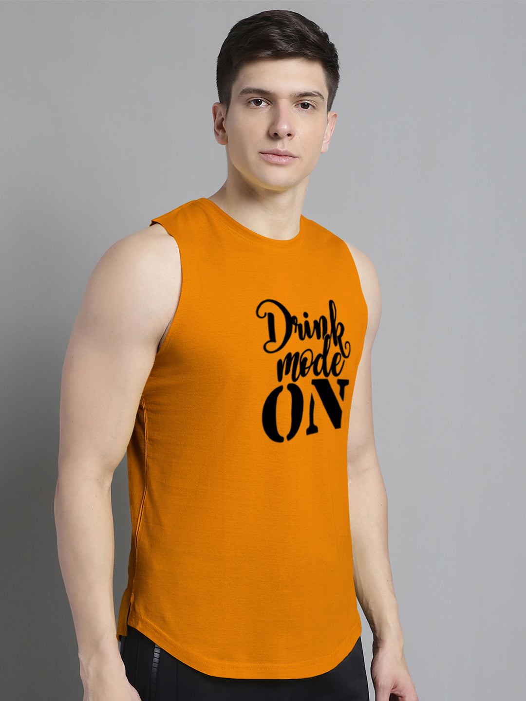 Fbar Drink Mode On printed Pure Cotton Training Vest - Friskers