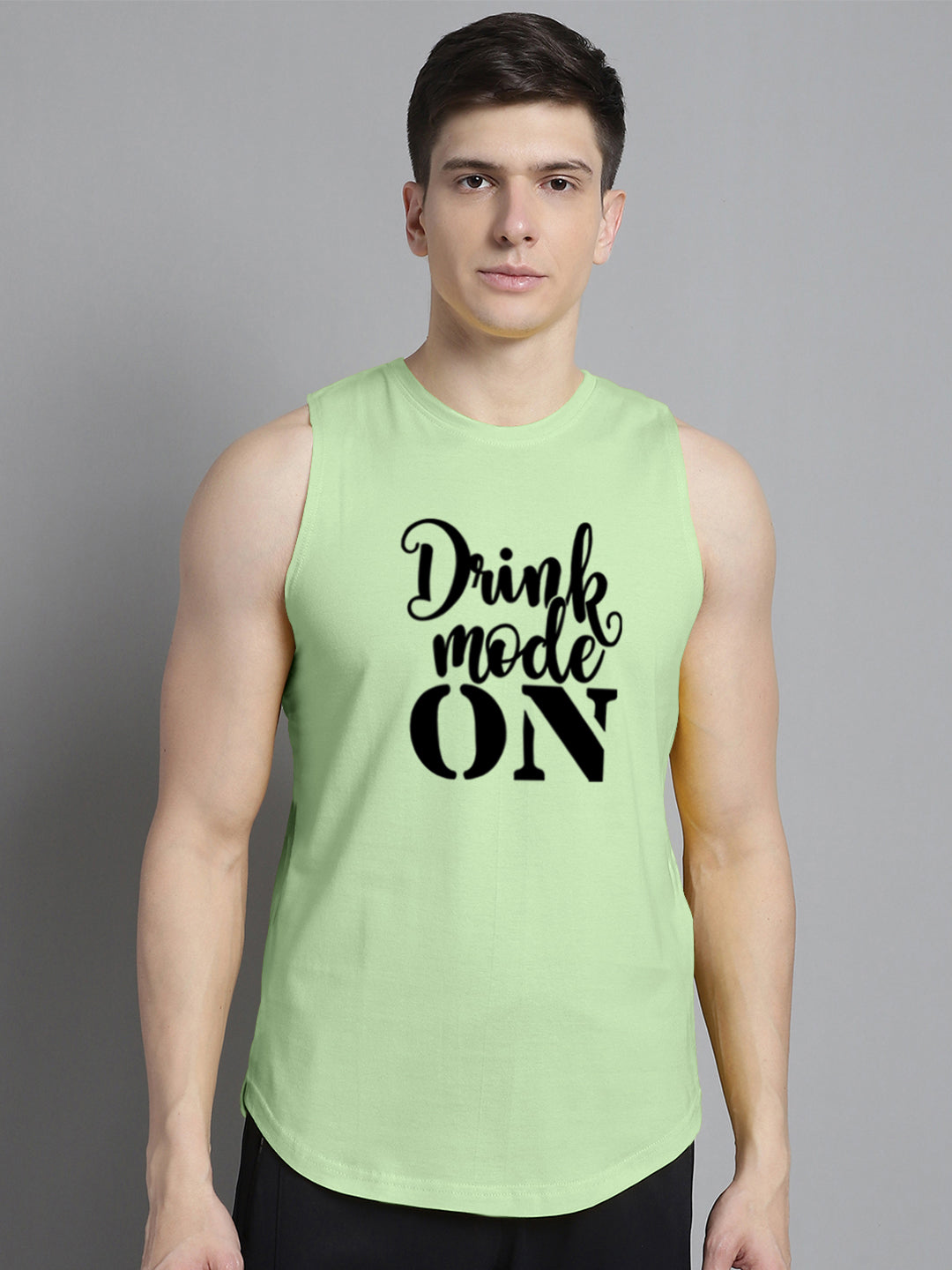 Fbar Drink Mode On printed Pure Cotton Training Vest - Friskers