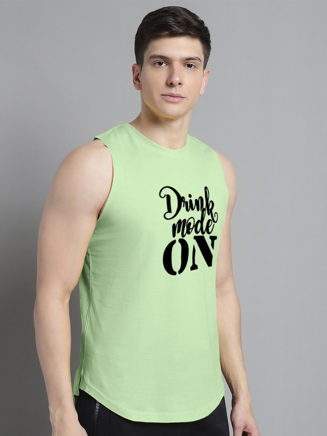 Fbar Drink Mode On printed Pure Cotton Training Vest - Friskers