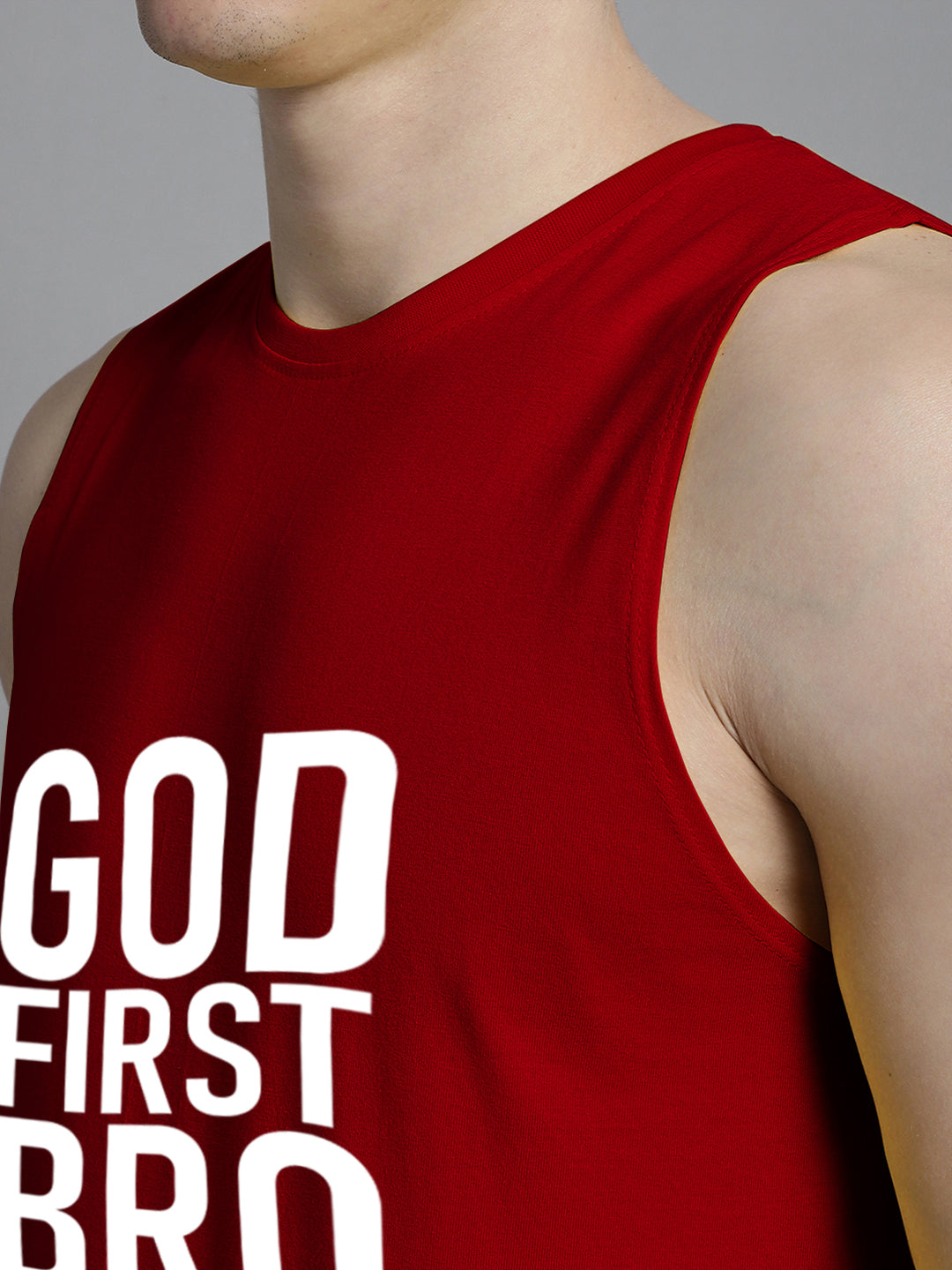 Fbar God First Bro printed Pure Cotton Training Vest - Friskers