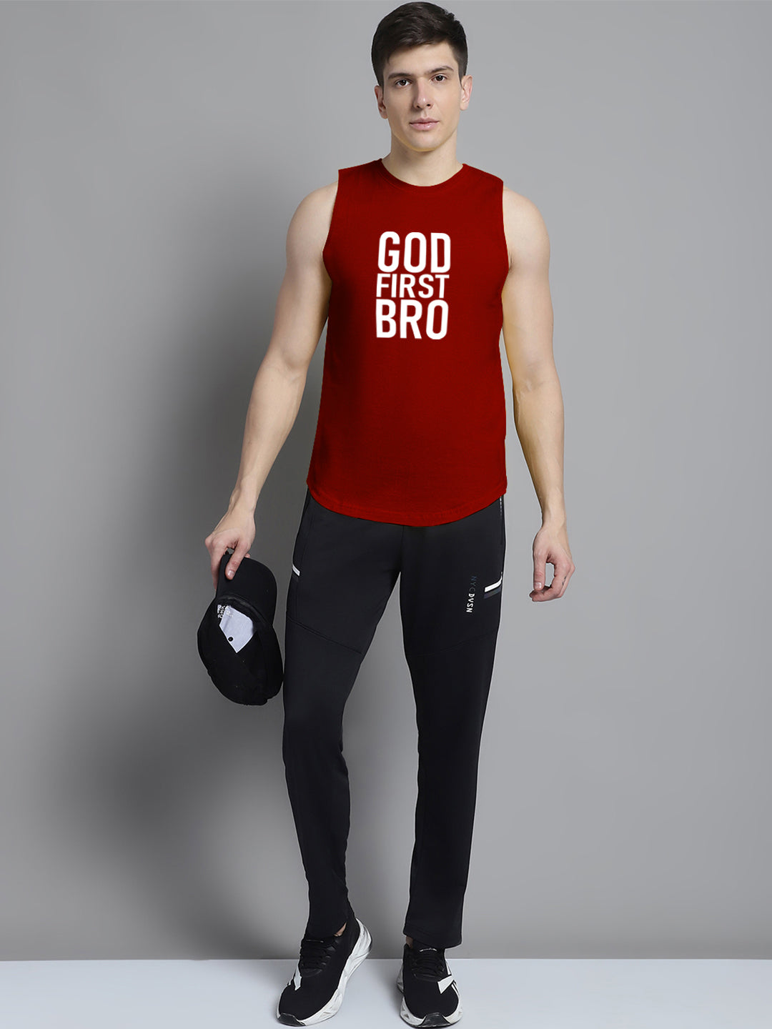 Fbar God First Bro printed Pure Cotton Training Vest - Friskers