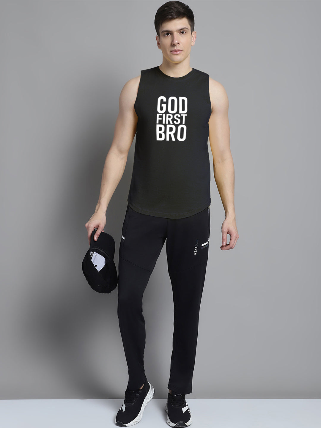 Fbar God First Bro printed Pure Cotton Training Vest - Friskers