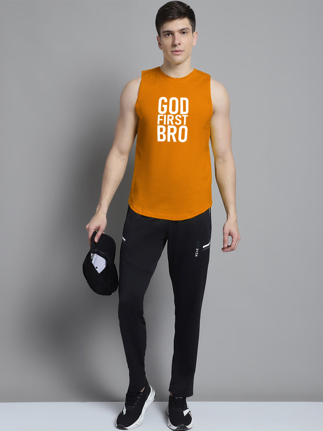 Fbar God First Bro printed Pure Cotton Training Vest - Friskers