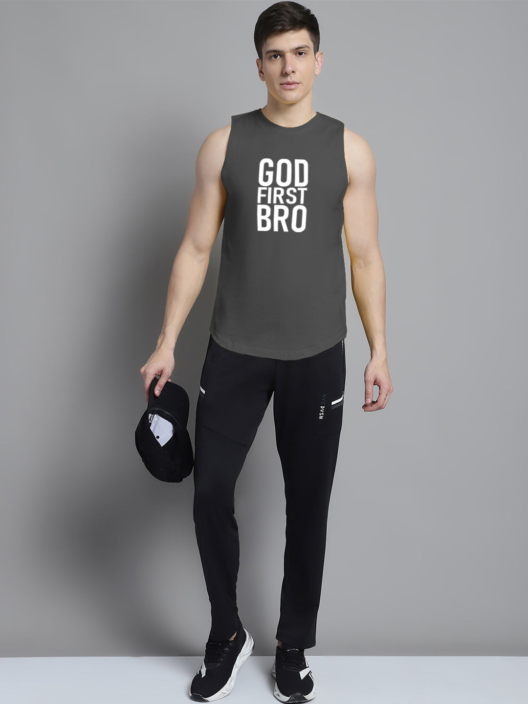 Fbar God First Bro printed Pure Cotton Training Vest - Friskers