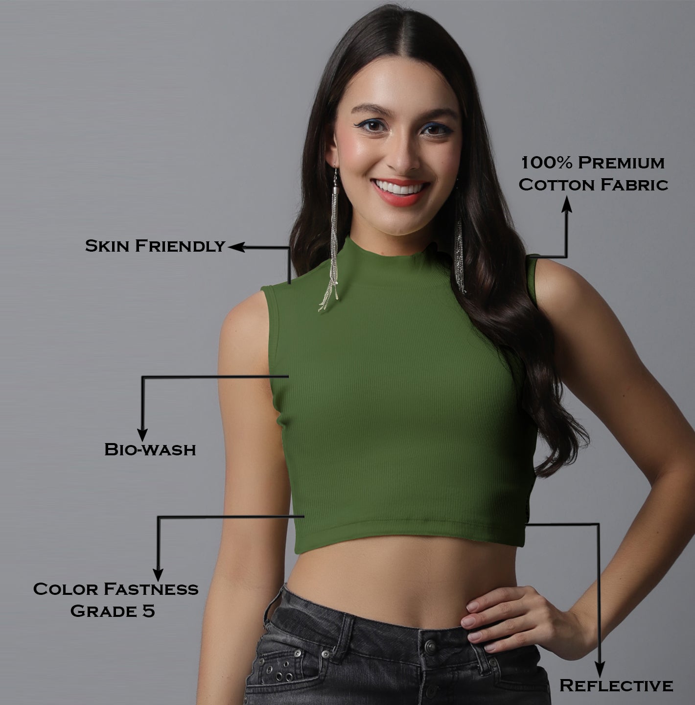 Fbar Women Solid Side Cut Crop Top - Friskers