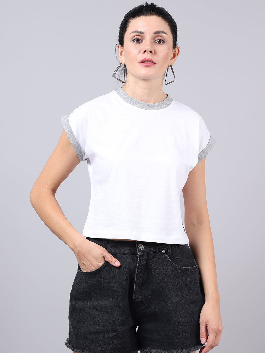 Fbar Women's Casual Boxy Cotton T-Shirt - Friskers