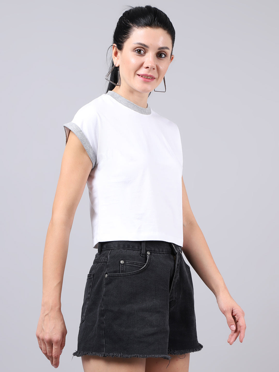 Fbar Women's Casual Boxy Cotton T-Shirt - Friskers