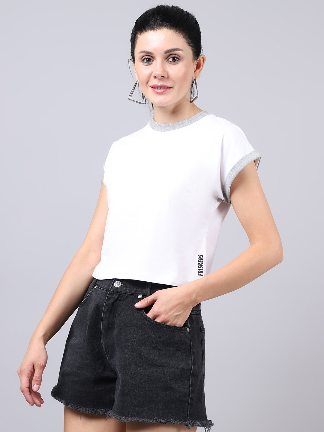 Fbar Women's Casual Boxy Cotton T-Shirt - Friskers