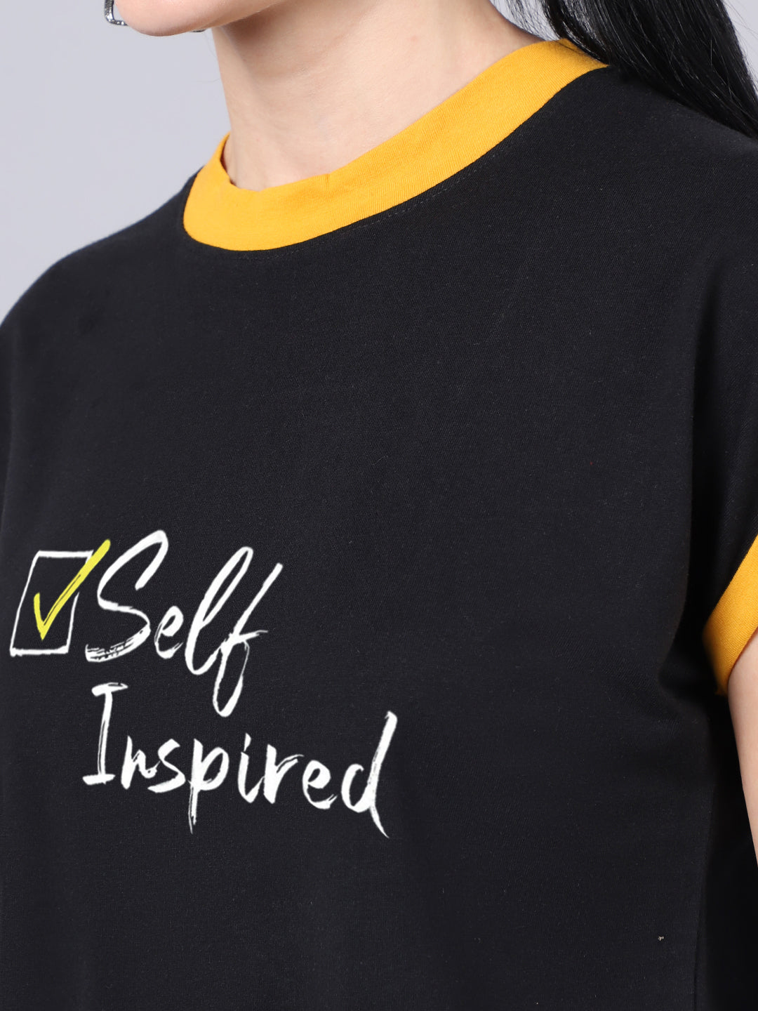 Fbar Women's Self Inspired Printed Cotton T-Shirt - Friskers