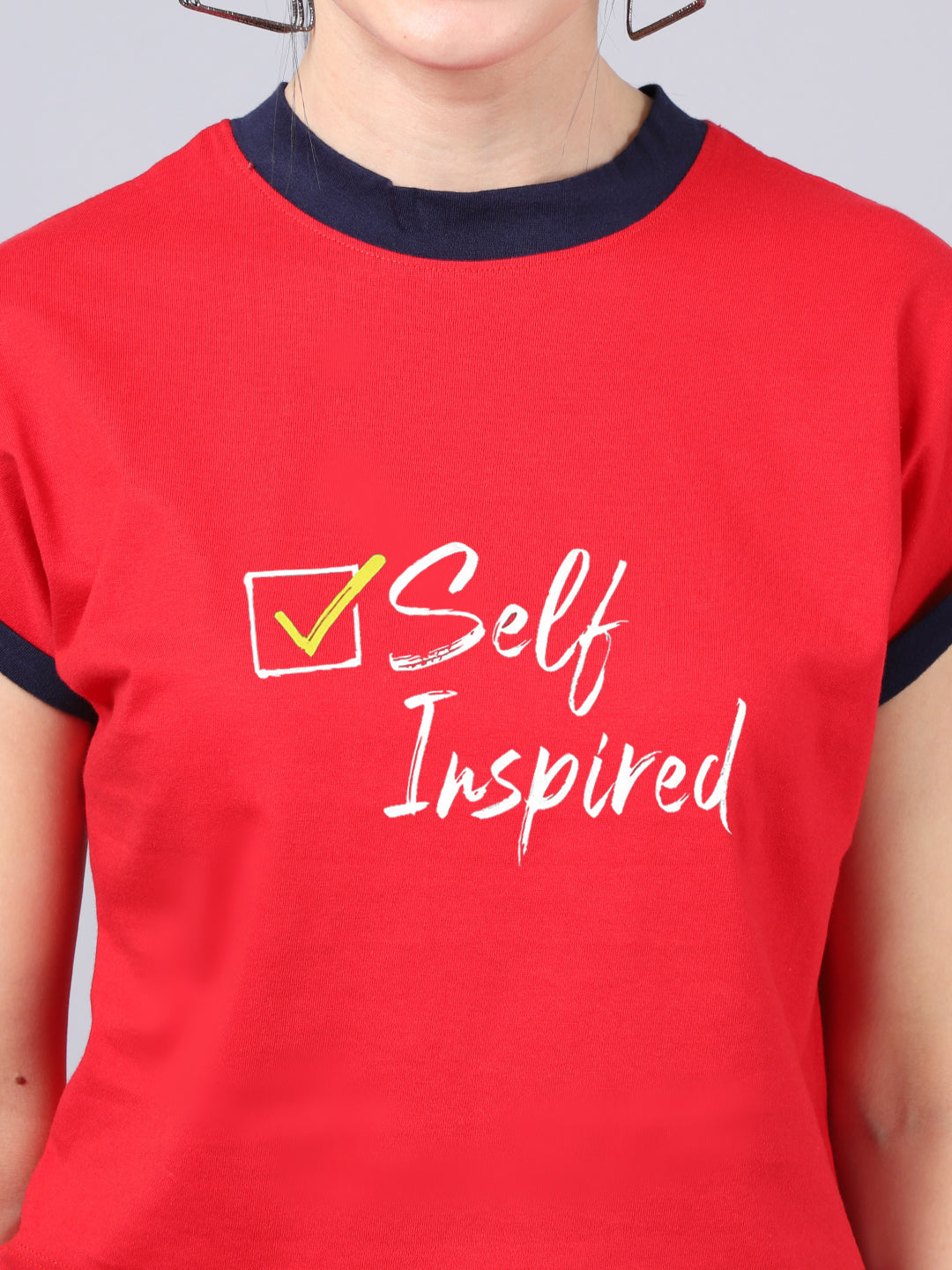 Fbar Women's Self Inspired Printed Cotton T-Shirt - Friskers