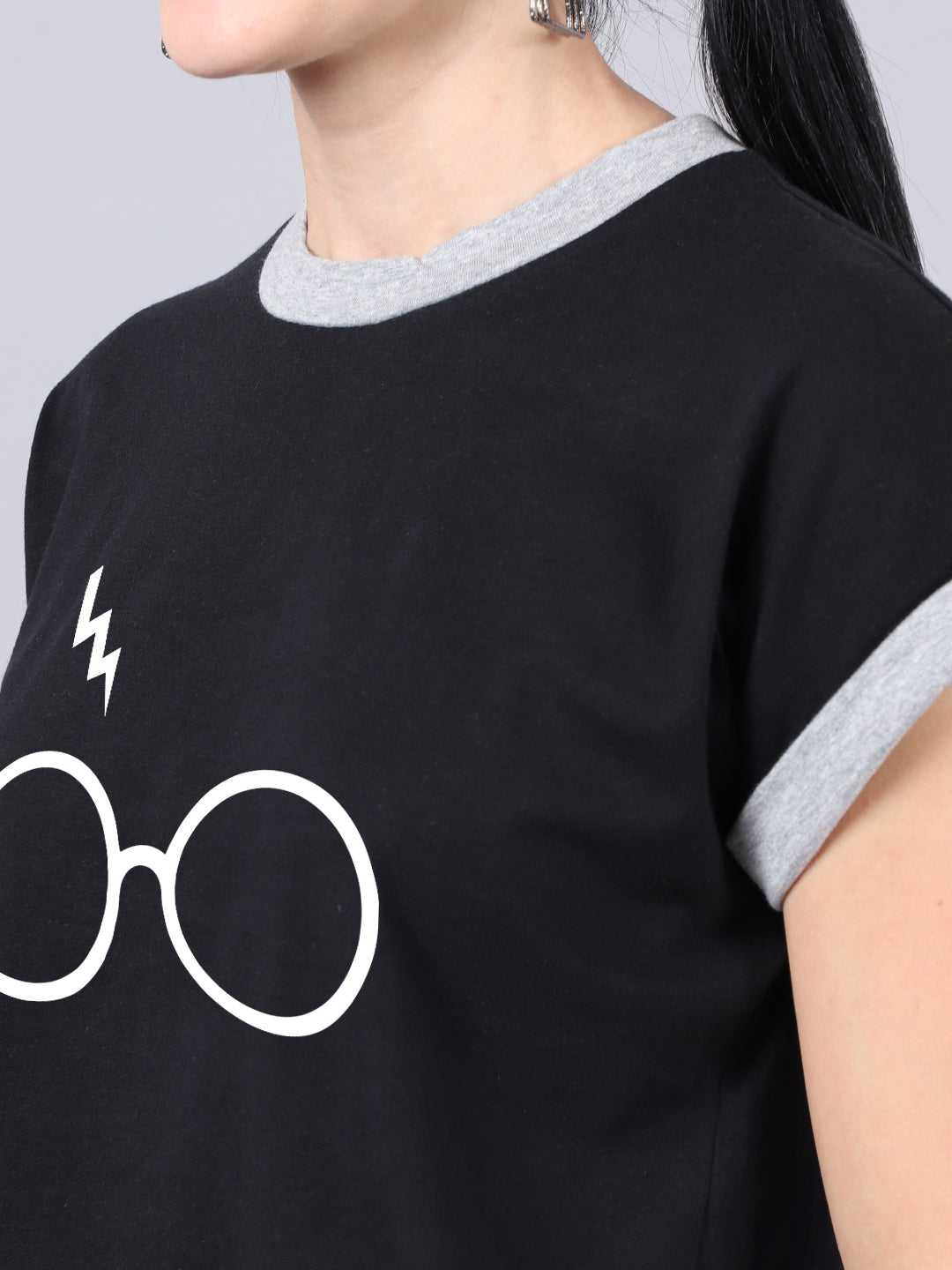 Fbar Women's Spectacles Printed Cotton T-Shirt - Friskers