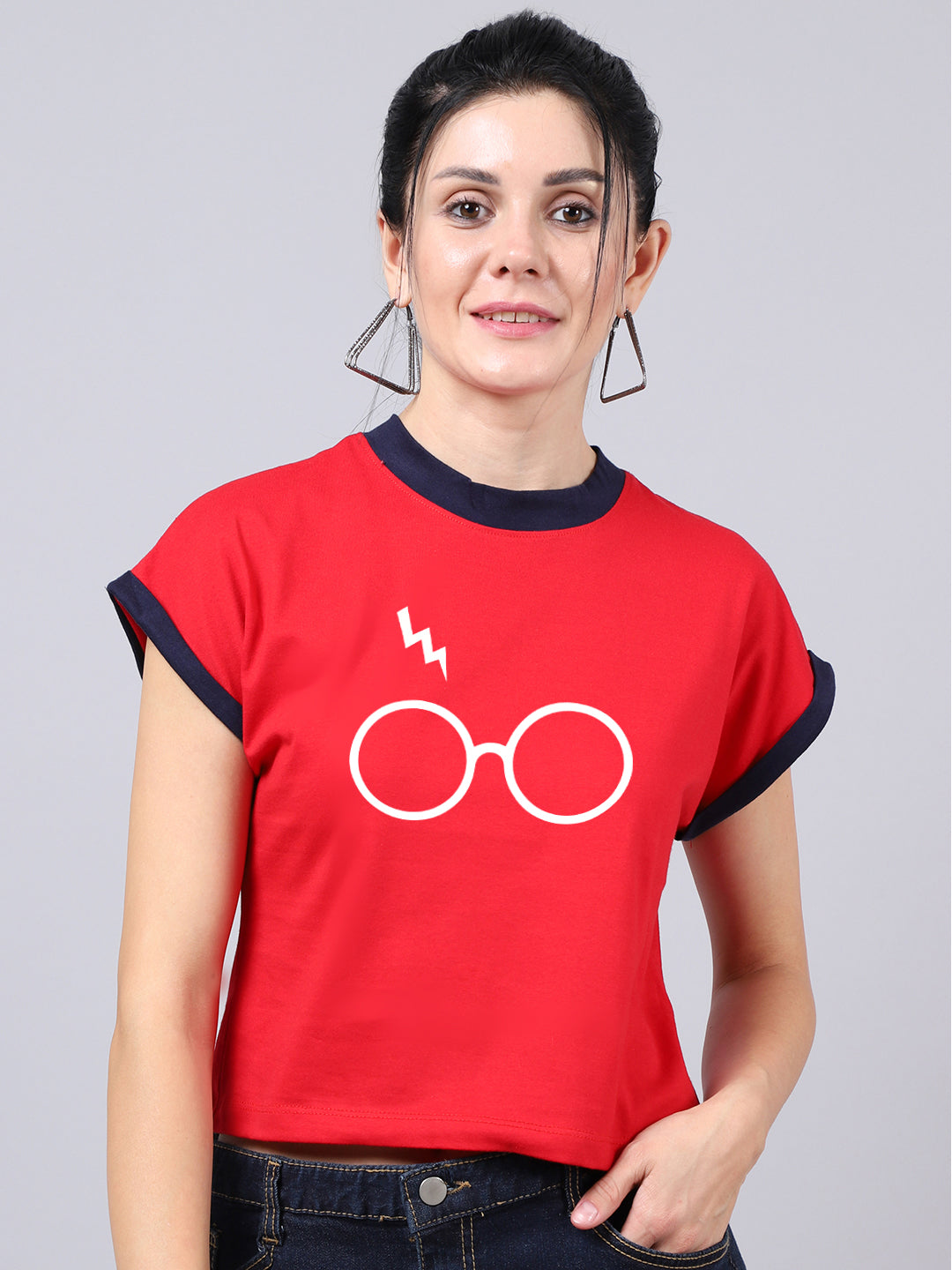 Fbar Women's Spectacles Printed Cotton T-Shirt - Friskers