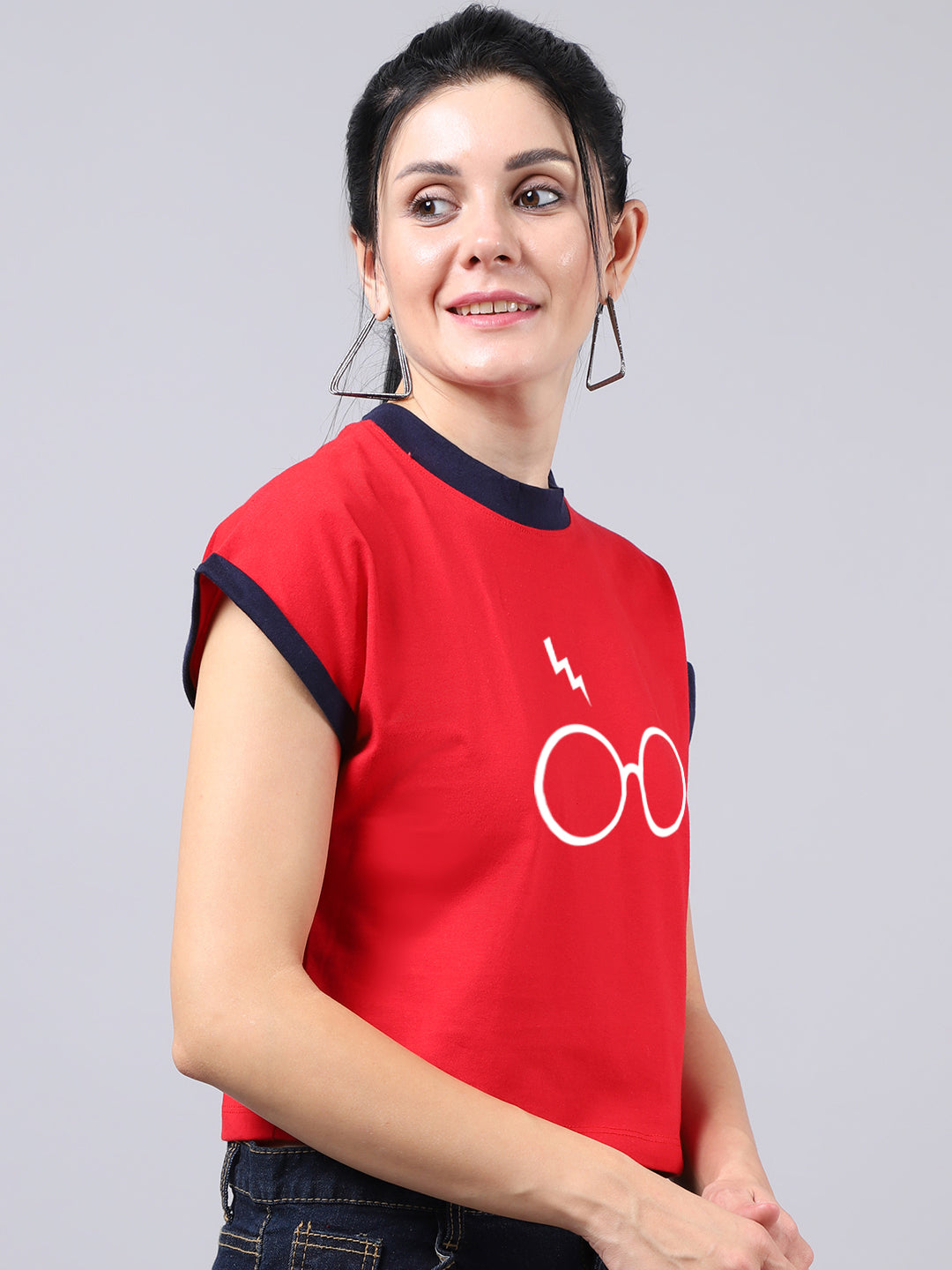 Fbar Women's Spectacles Printed Cotton T-Shirt - Friskers