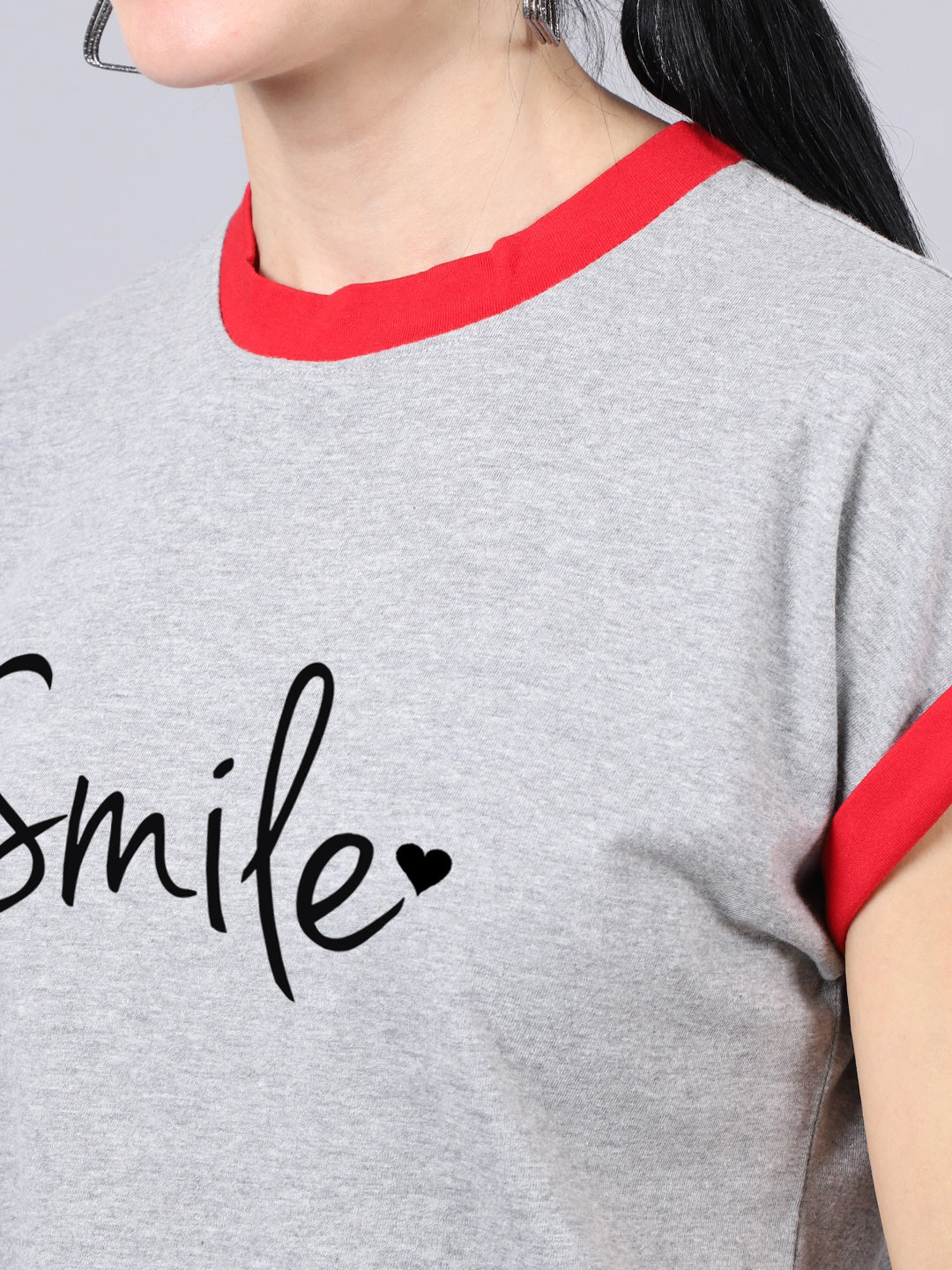 Fbar Women's Smile Printed Cotton T-Shirt - Friskers