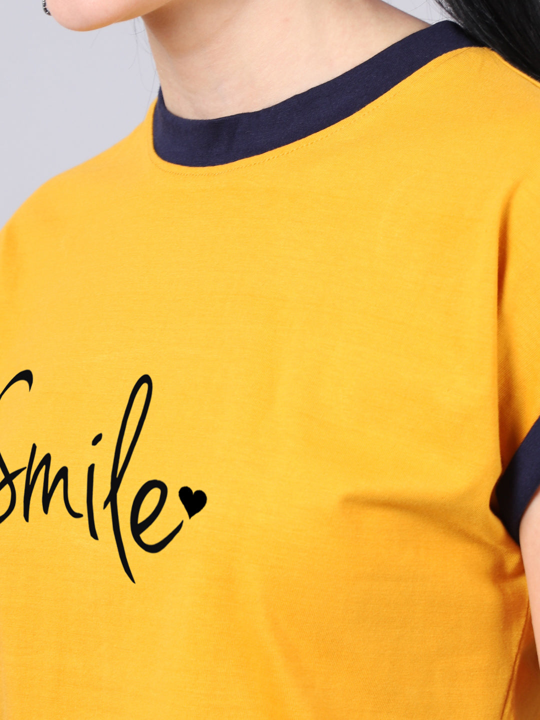 Fbar Women's Smile Printed Cotton T-Shirt - Friskers