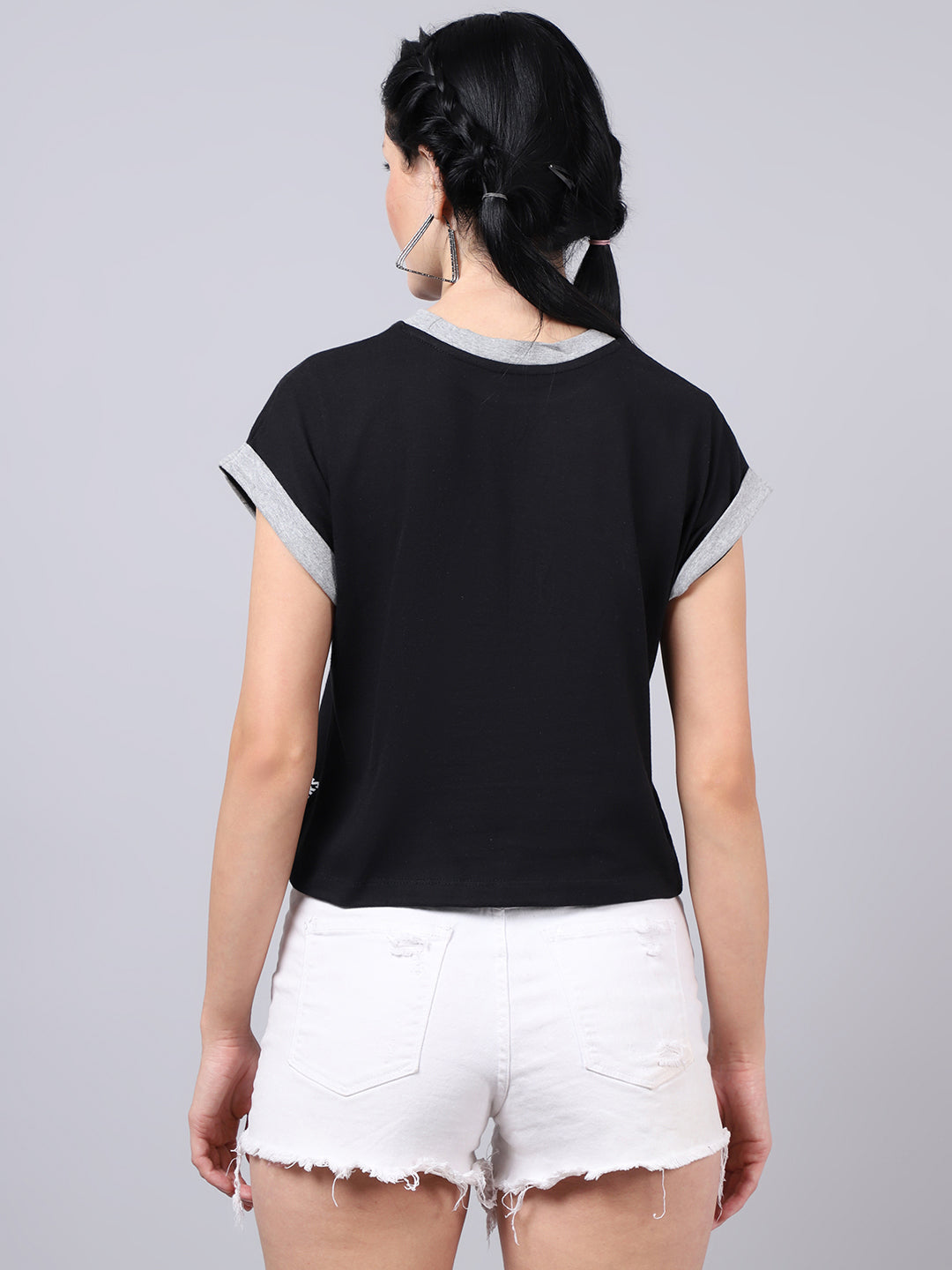 Fbar Women's Think Positive Printed Cotton T-Shirt - Friskers