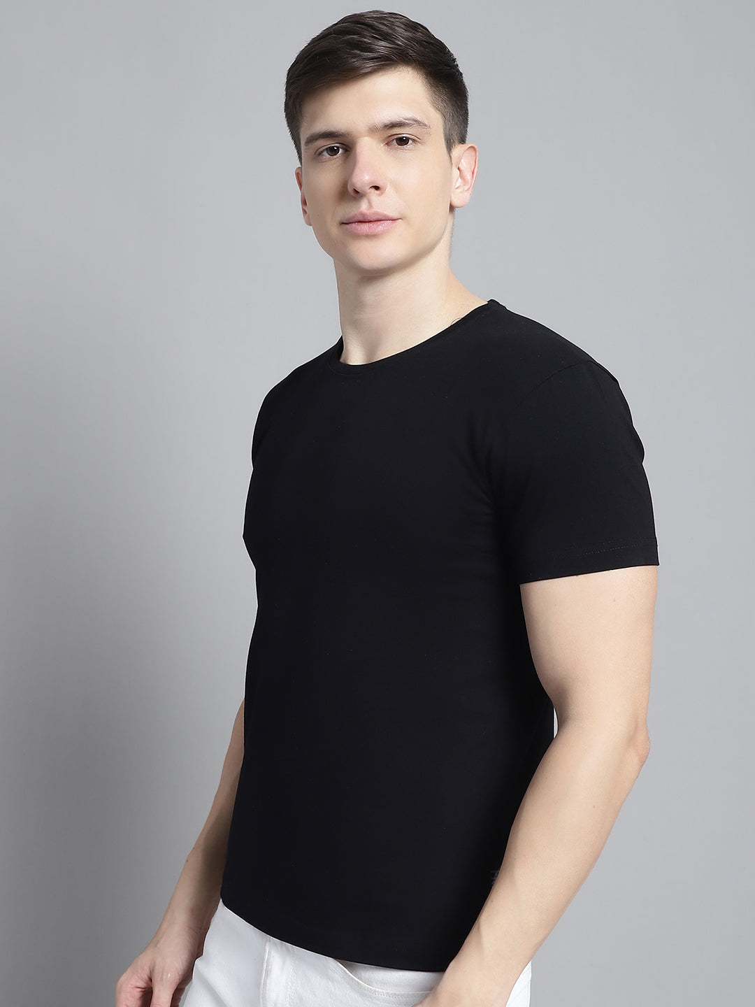 Fbar Solid Half sleeves round neck T-shirt - Friskers