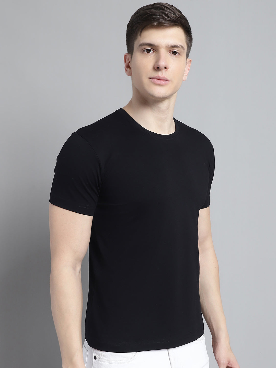 Fbar Solid Half sleeves round neck T-shirt - Friskers