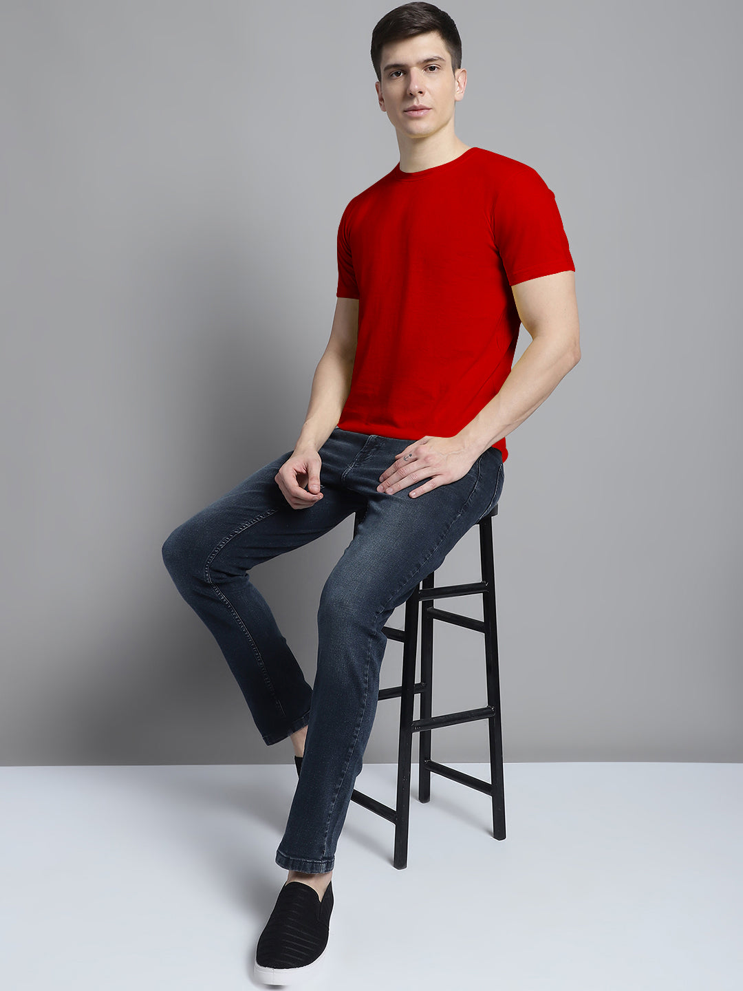 Fbar Solid Half sleeves round neck T-shirt - Friskers