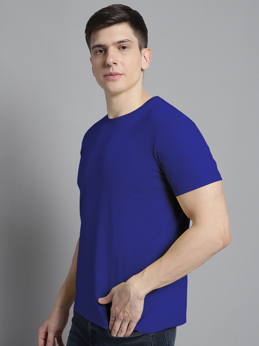 Fbar Solid Half sleeves round neck T-shirt - Friskers