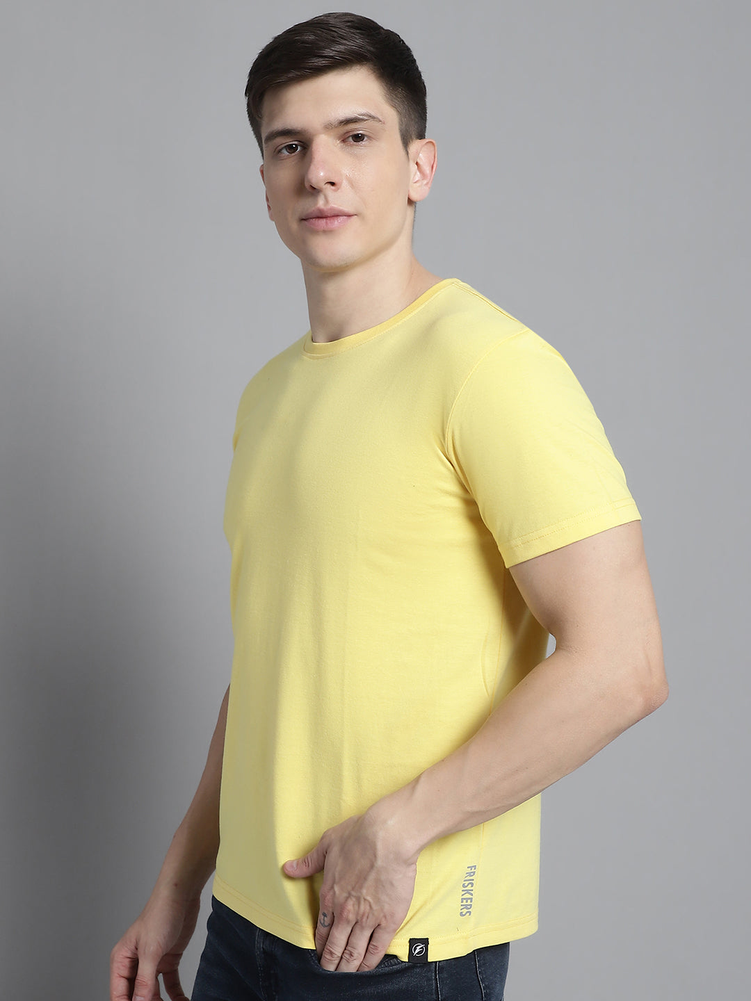 Fbar Solid Half sleeves round neck T-shirt - Friskers