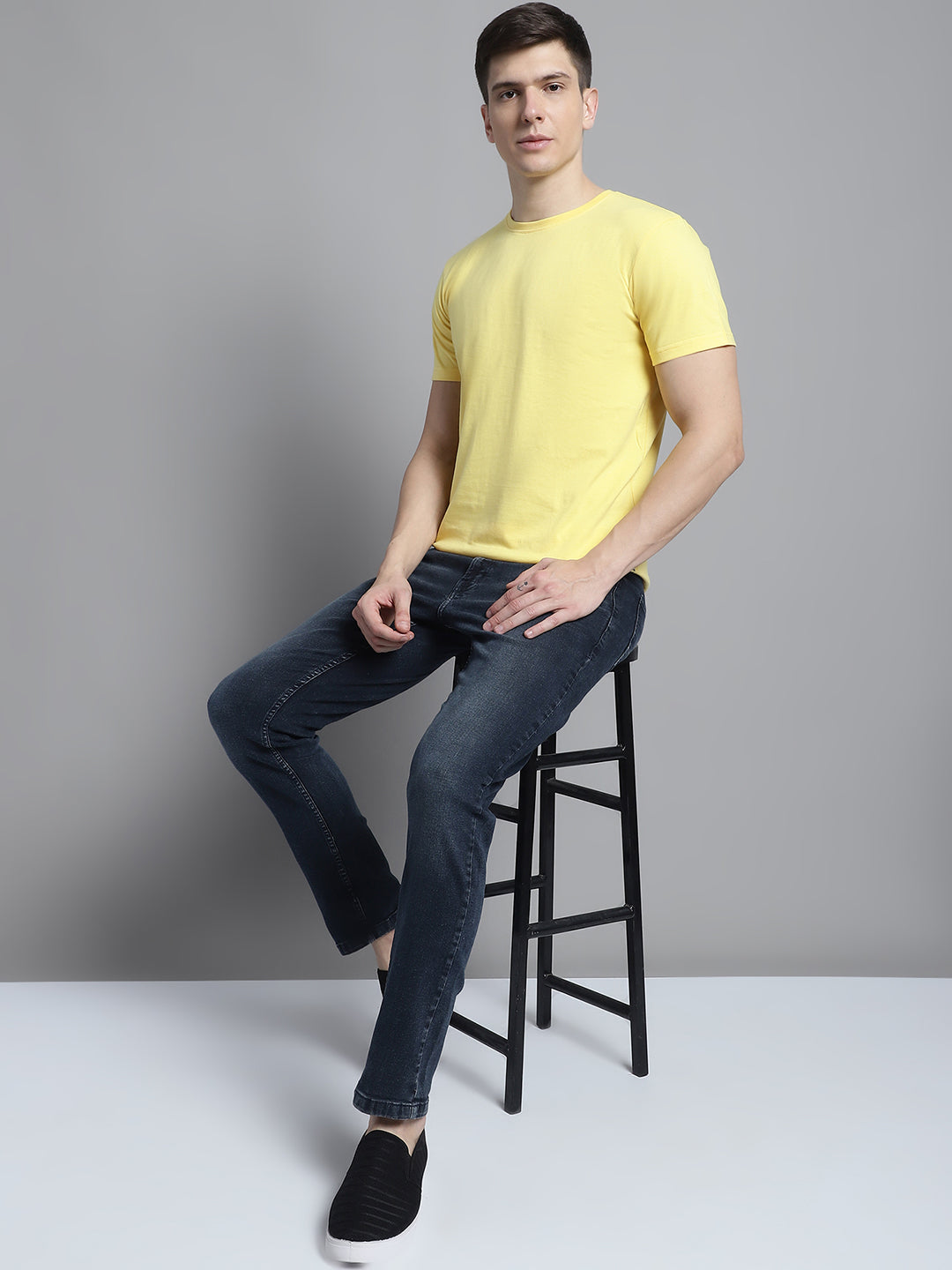 Fbar Solid Half sleeves round neck T-shirt - Friskers