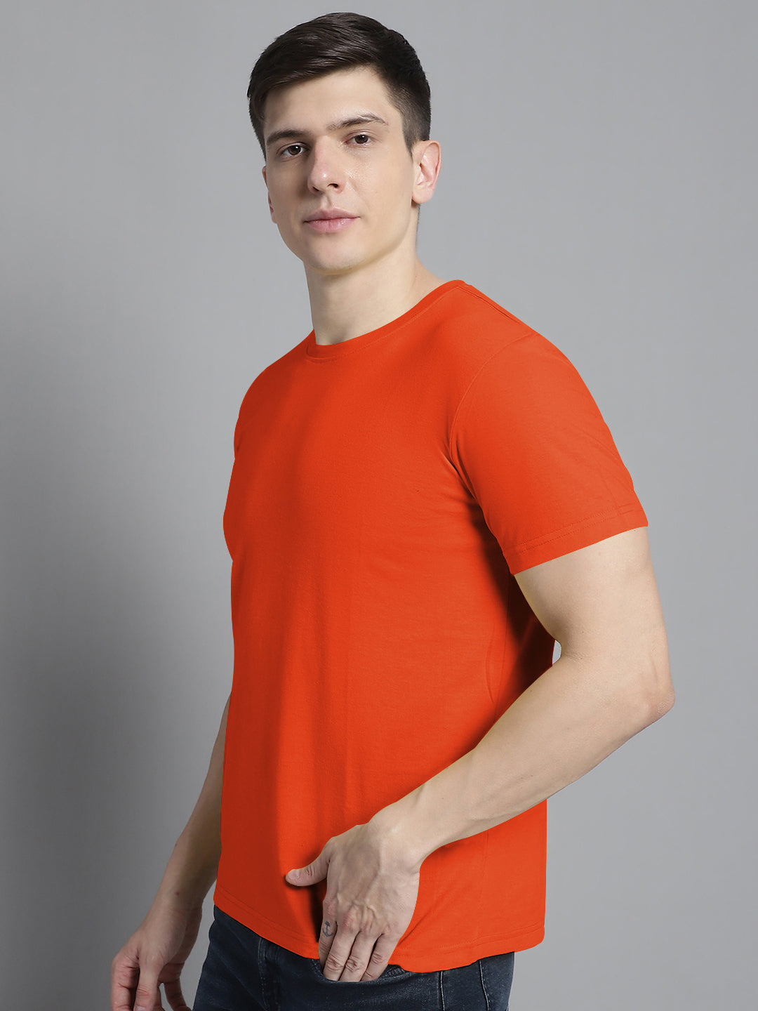 Fbar Solid Half sleeves round neck T-shirt - Friskers