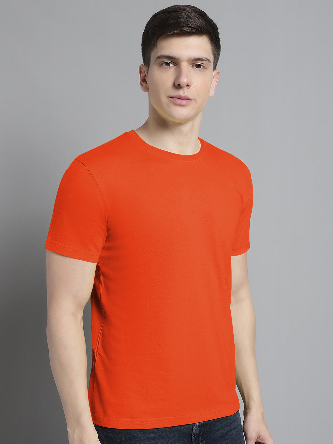 Fbar Solid Half sleeves round neck T-shirt - Friskers