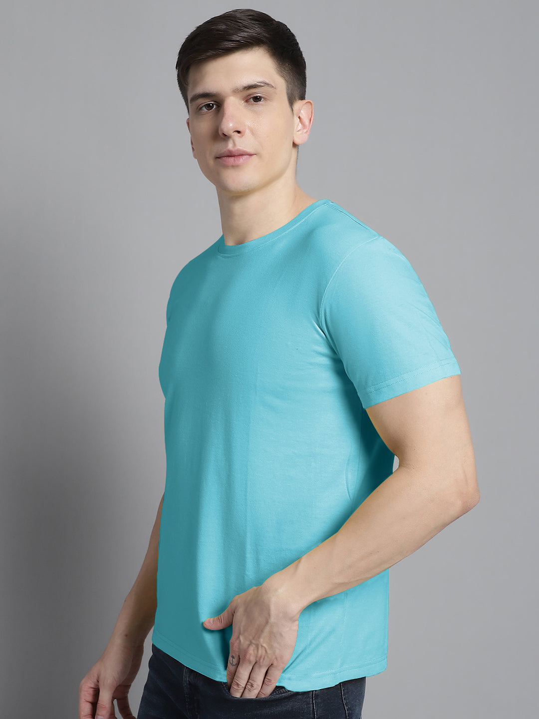 Fbar Solid Half sleeves round neck T-shirt - Friskers