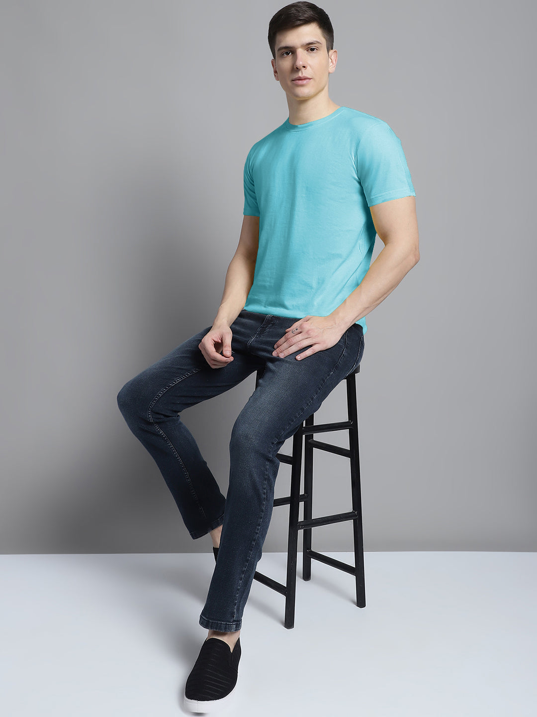 Fbar Solid Half sleeves round neck T-shirt - Friskers