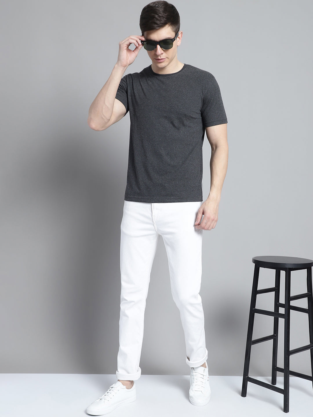 Fbar Solid Half sleeves round neck T-shirt - Friskers