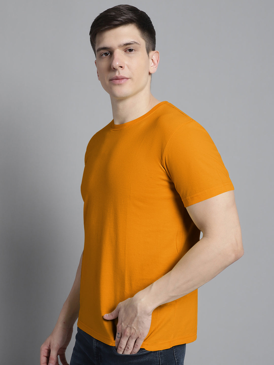 Fbar Solid Half sleeves round neck T-shirt - Friskers