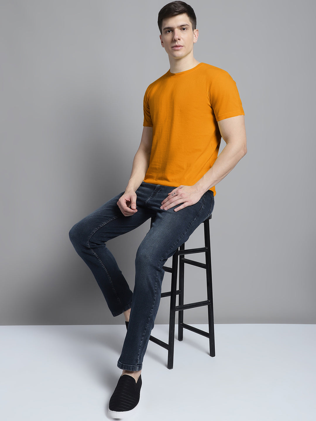 Fbar Solid Half sleeves round neck T-shirt - Friskers
