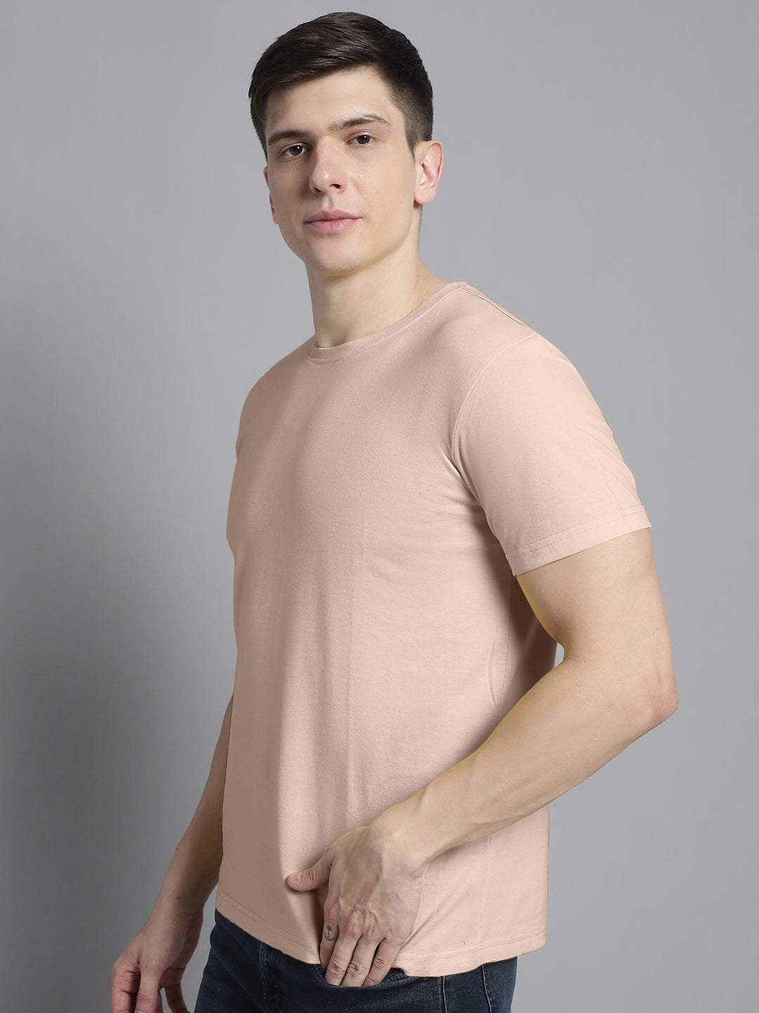 Fbar Solid Half sleeves round neck T-shirt - Friskers