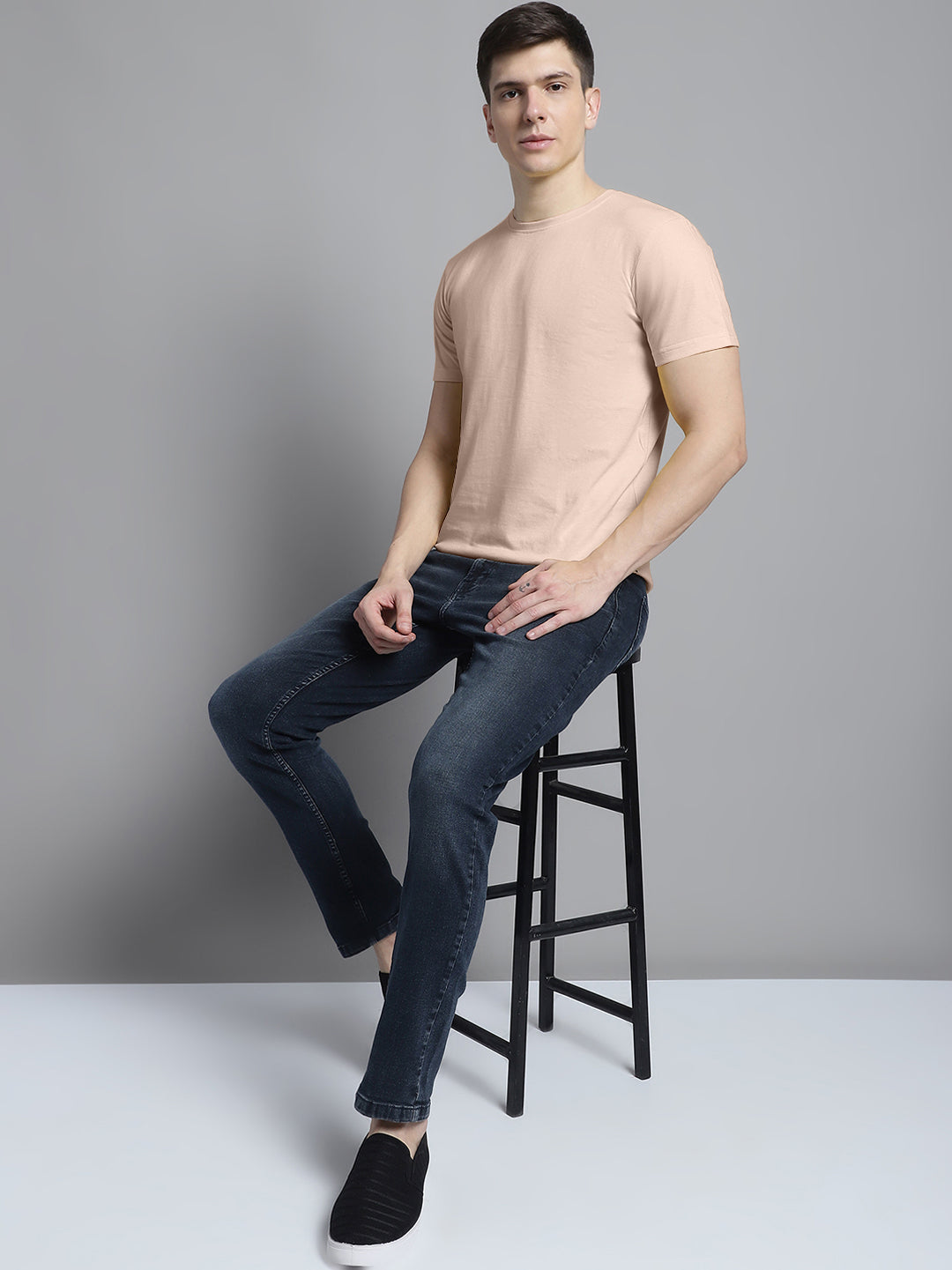 Fbar Solid Half sleeves round neck T-shirt - Friskers