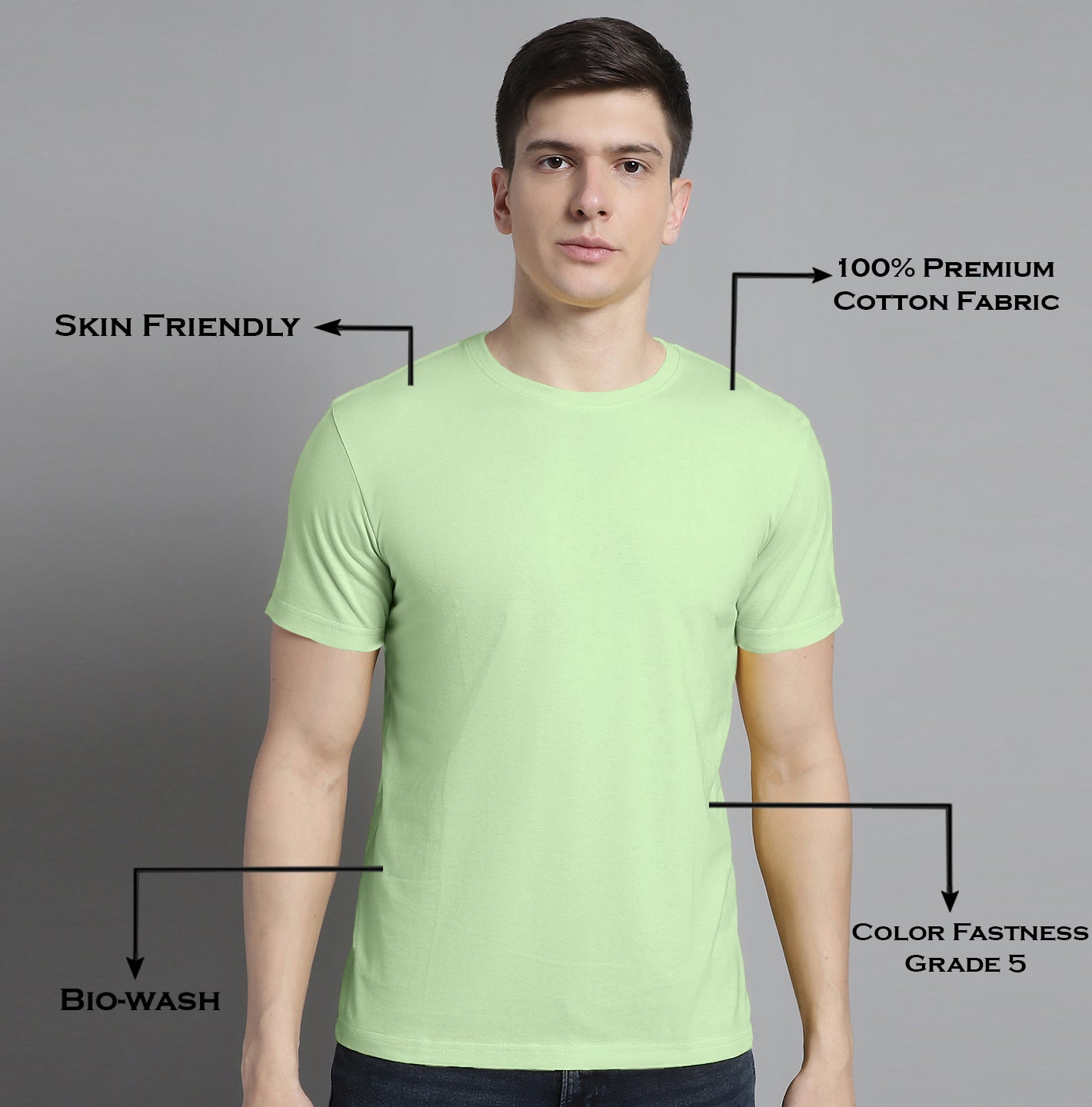 Fbar Solid Half sleeves round neck T-shirt - Friskers